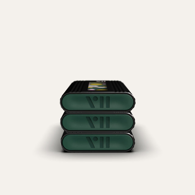 Weekender 3er-Set der Tablettenbox, schwarz, 3 Fächer, für die Reise von vorne, mit Push Verschluss