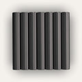 Schwarze magnetische Tablettenbox aus Aluminium, Wochenbox Stapel in der Seitenansicht 