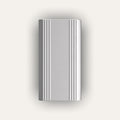 Silberne Tablettenbox aus Aluminium diskrete Rückseite